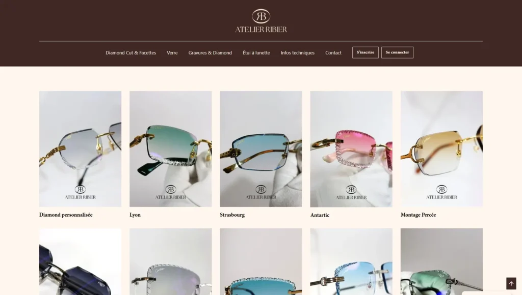 Haut de page du site Atelier Ribier